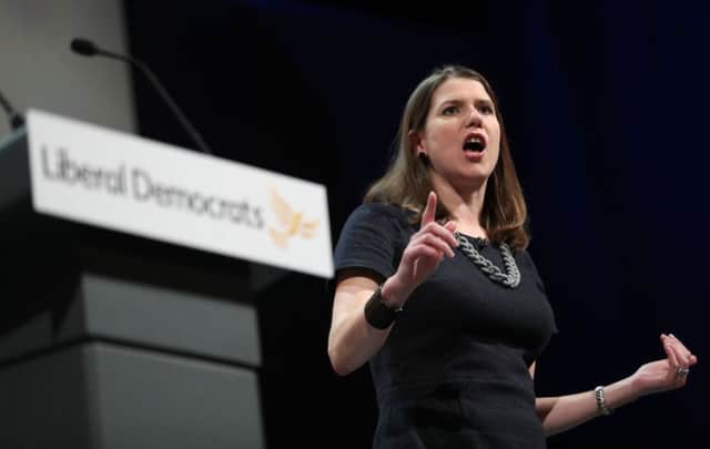 Jo Swinson MP makes a speech during the second day of the Liberal Democrats Autumn Conference at the Bournemouth International Centre.