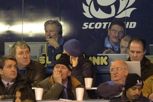 Matt Williams was the first Scotland coach to use the glass-fronted box. Picture: Neil Hanna