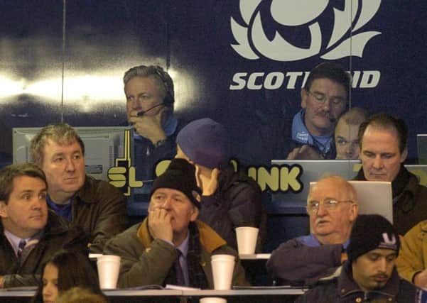 Matt Williams was the first Scotland coach to use the glass-fronted box. Picture: Neil Hanna