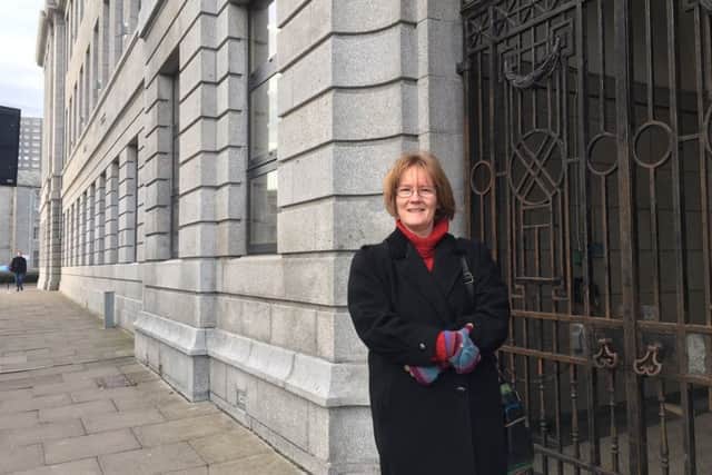 Dr Fiona-Jane Brown, historian, at the site of the former anatomical theatre on St Andrews Street. PIC: contributed.
