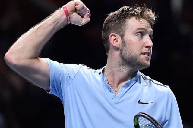 USA's Jack Sock reacts after winning against Croatia's Marin Cilic. Picture: Glyn Kirk/AFP/Getty Images