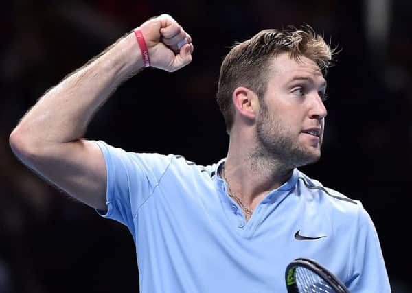 USA's Jack Sock reacts after winning against Croatia's Marin Cilic. Picture: Glyn Kirk/AFP/Getty Images
