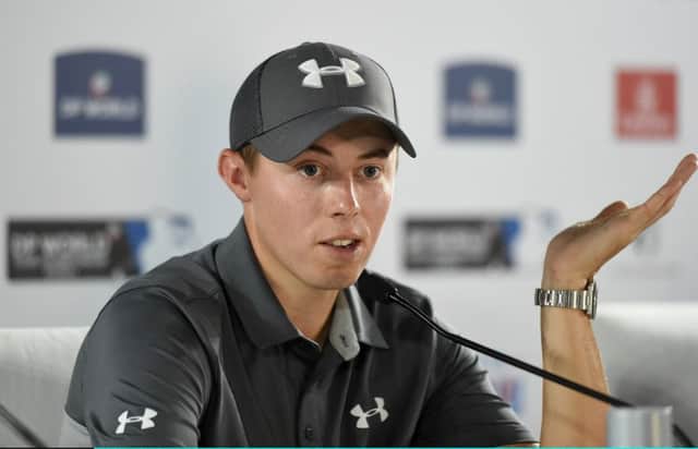 Englishman Matt Fitzpatrick speaks to the media in the build up to this week's DP World Tour Championship in Dubai. Picture: Getty Images