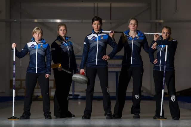 The Team Muirhead curling team which will be representing Scotland at the European Championships, from left: Kelly Schafer (alternate), Vicki Adams , Eve Muirhead, Lauren Gray and Anna Sloan.
Picture: John Devlin