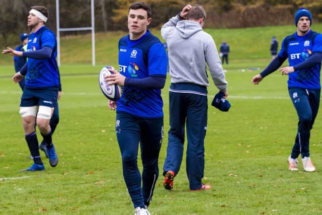 Scotland winger Lee Jones trains at Oriam. Picture: SNS