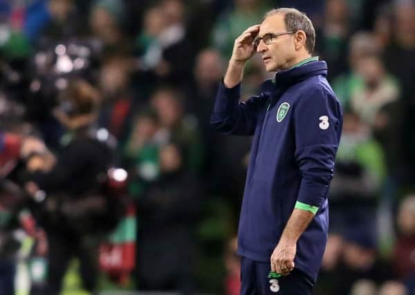Martin O'Neill stormed off after taking issue with questions from an RTE journalist. Picture: AFP/Getty Images