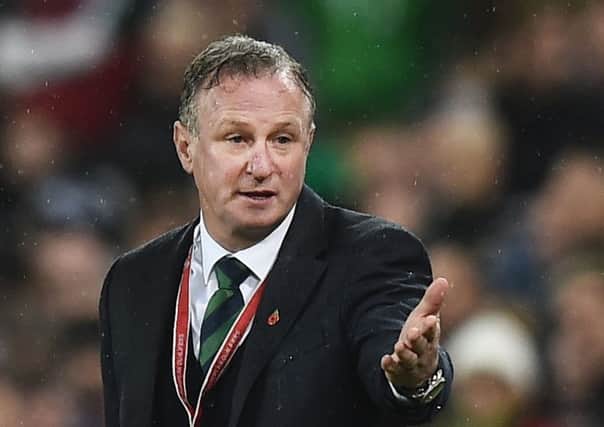 Michael O'Neill shouts instructions during the World Cup Qualifier Play-Off between Northern Ireland and Switzerland. Picture: Getty Images