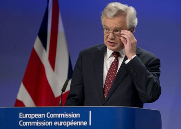 British Secretary of State for Exiting the European Union David Davis (AP Photo/Virginia Mayo)
