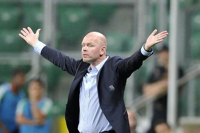 Henning Berg gestures on the touchline during Legia Warsaw's match with Celtic. Picture: Getty Images