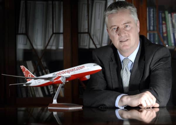 FlyGlobespan was headed by chief executive Rick Green before it ceased operations on 16 December 2009. Now its memorabilia is in demand on eBay. Picture: Jane Barlow