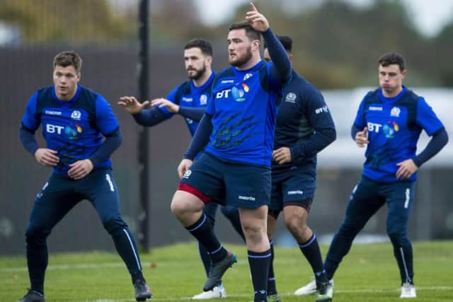 Zander Fagerson, centre, starts in place of the injured WP Nel. Picture: SNS Group