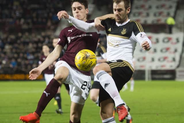 Niall McGinn in action against Hearts during his Aberdeen days. The Tynecastle club have shown an interest in the winger. Picture: Craig Foy/SNS