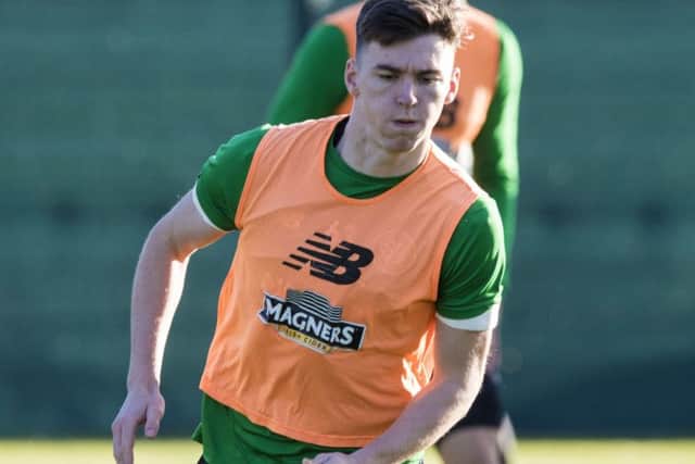 Celtic's Kieran Tierney in training at Lennoxtown. Picture: Alan Harvey/SNS