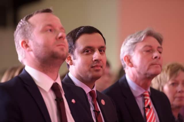 Anas Sarwar, centre, lost out in the leadership race. Picture: John Devlin