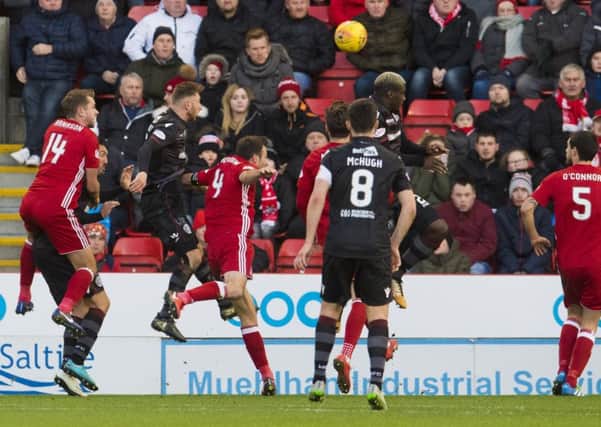 Motherwell's Louis Moult scores to make it 1-0. Picture: SNS/Craig Foy