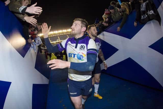 Finn Russell leaves the pitch after the clash with the All Blacks on Saturday. It will be a blow to the SRU if he heads overseas and outwith its player management structure heading towards the 2019 World Cup in Japan. Picture: SNS/SRU/Bill Murray
