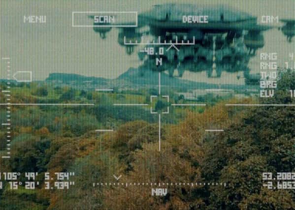 A drone attack was set and filmed in Edinburgh by campaigners and released online to coincide a United Nations summit which heard about the looming dangers of killer robots