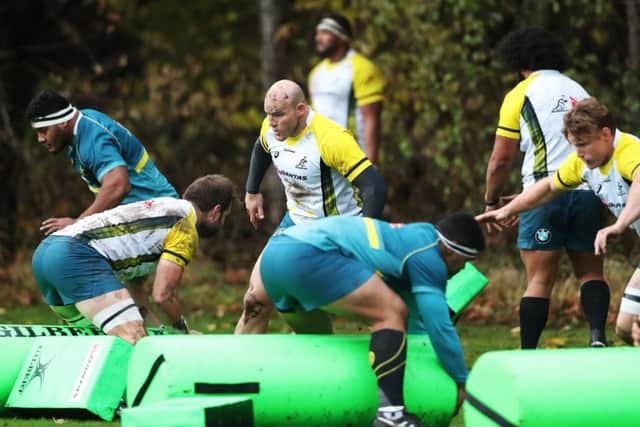 Stephen Moore of Australia is seen during the training session at Peffermill Playing Fields. Picture: Getty Images