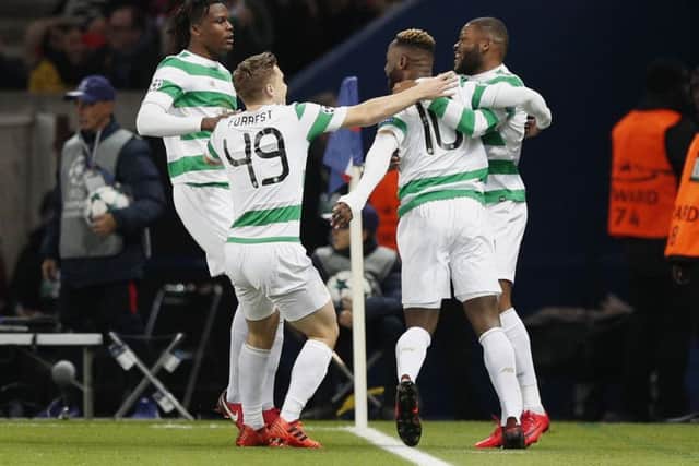 Moussa Dembele grabbed a surprise opener after just 56 seconds but his and Celtic's joy was short-lived. Picture: AP