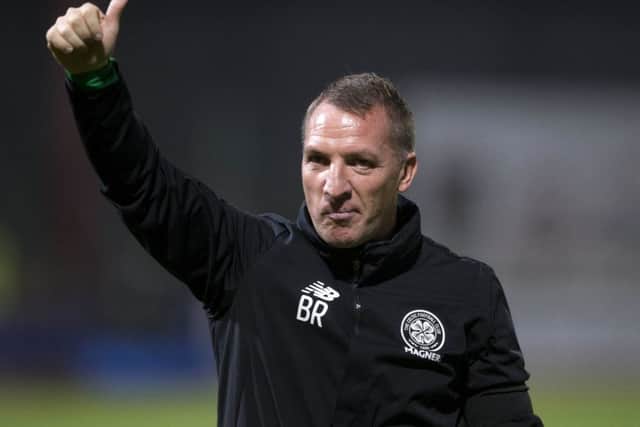 Celtic boss Brendan Rodgers and his side have achieved what they set out to do without any extra help in defence. Picture: PA