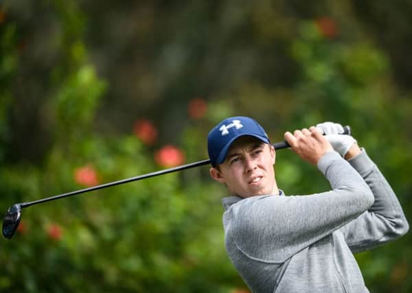 Matthew Fitzpatrick of England tees off during the first round of the Hong Kong Open. Picture: Anthony Wallace/AFP/Getty Images