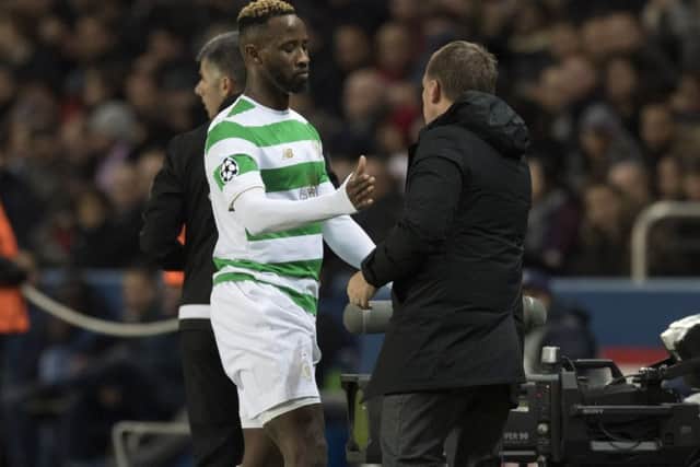 Moussa Dembele scored in Celtic's 7-1 loss to PSG on Wednesday. Picture: SNS