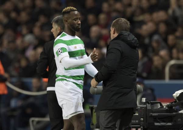 Moussa Dembele scored in Celtic's 7-1 loss to PSG on Wednesday. Picture: SNS