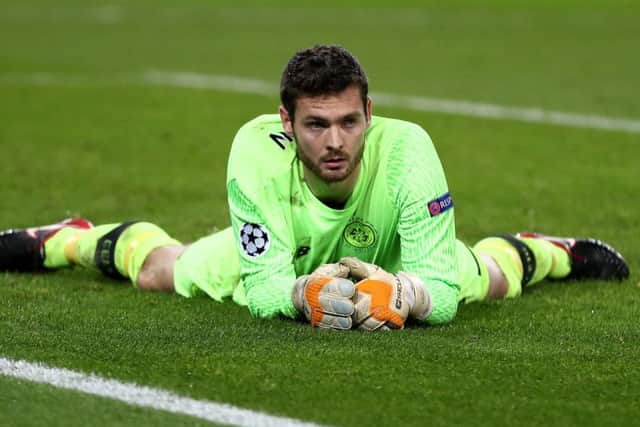 Craig Gordon after PSG netted their seventh goal past the Celtic keeper. Picture: Getty
