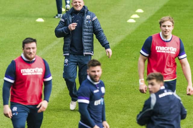 Scotland head coach Gregor Townsend oversees training at BT Murrayfield ahead of the final autumn Test against Australia. Picture: SNS/SRU