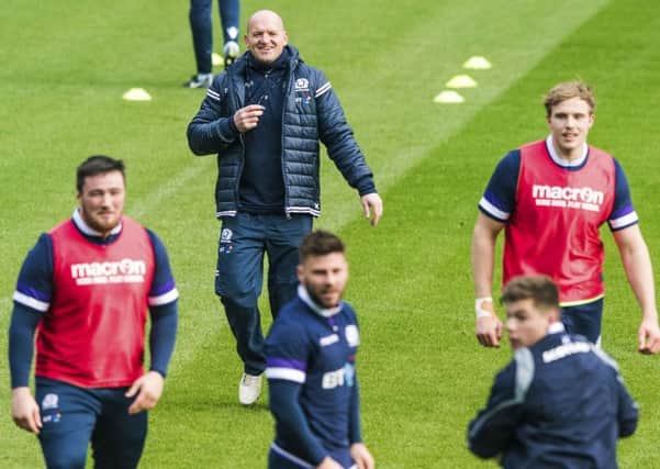 Scotland head coach Gregor Townsend oversees training at BT Murrayfield ahead of the final autumn Test against Australia. Picture: SNS/SRU