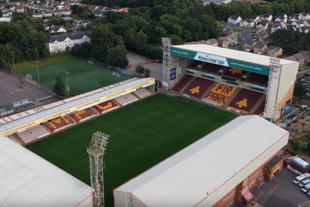 A shot of Motherwell's home, Fir Park, in the video. Picture: Motherwell YouTube/Screengrab