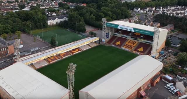 A shot of Motherwell's home, Fir Park, in the video. Picture: Motherwell YouTube/Screengrab