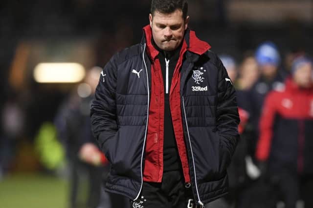 Graeme Murty cuts a dejected figure at full time. Picture: SNS Group