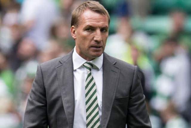 Brendan Rodgers will match Jock Stein's feat of winning four consecutive domestic trophies if Celtic beat Motherwell in the Betfred Cup final. Picture: Craig Foy/SNS