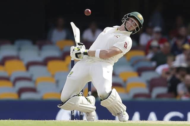 Australia's Steve Smith hit a century to give his country a first innings lead over England. Picture: AP Photo/Tertius Pickard