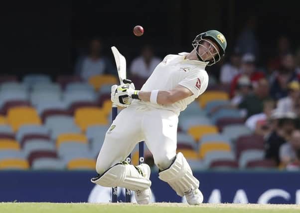 Australia's Steve Smith hit a century to give his country a first innings lead over England. Picture: AP Photo/Tertius Pickard