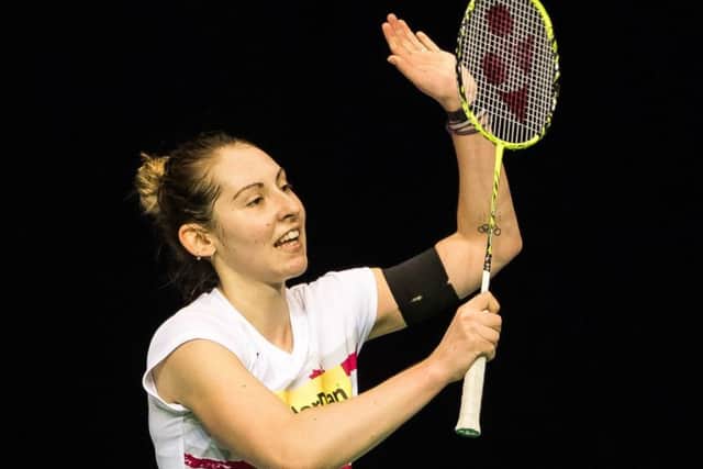 Kirsty Gilmour in action during her semi-final victory over Soraya De Visch Eijbergen at the Scottish Open Grand Prix. ROSS EAGLESHAM