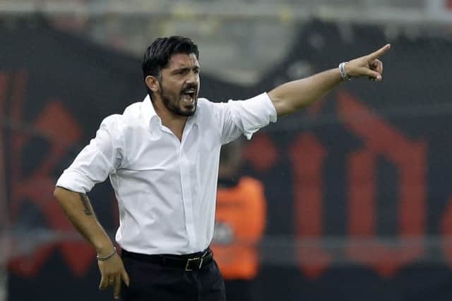 AC Milan fired Vincenzo Montella and named Gennaro Gattuso (pictured) as coach on Monday. Picture: AP