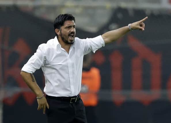 AC Milan fired Vincenzo Montella and named Gennaro Gattuso (pictured) as coach on Monday. Picture: AP