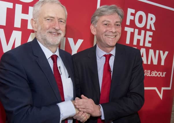 Scottish Labour leader Richard Leonard and Labour Leader Jeremy Corbyn outline their  vision at a meeting in Glasgow's Lighthouse SWNS