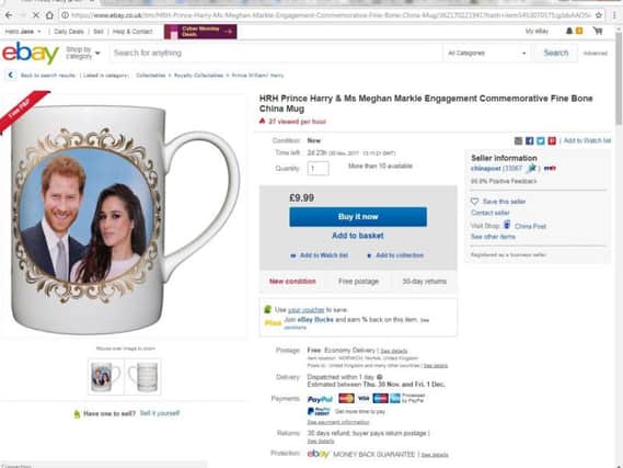 EBay has already been flooded with Harry and Meghan merchandise like this mug.