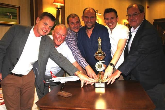 Scotland's winning team, left to right, Neil McLeman, Tony Stenson, Iain Carter, Martin Dempster, Euan McLean and Colin Callander.