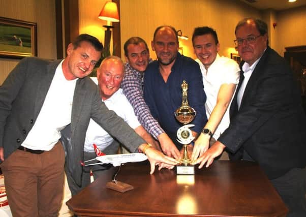 Scotland's winning team, left to right, Neil McLeman, Tony Stenson, Iain Carter, Martin Dempster, Euan McLean and Colin Callander.