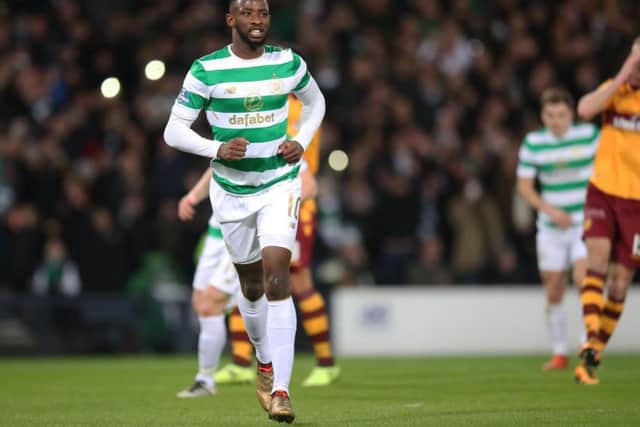Moussa Dembele in action for Celtic during the Betfred Cup final. Picture: Getty Images