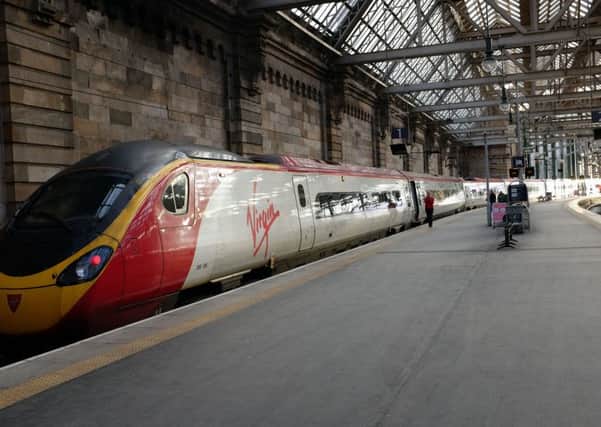 A Virgin train at Glasgow Central Staion