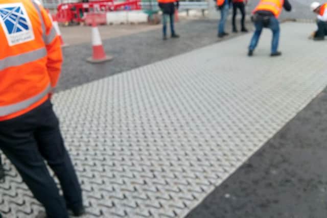 The road surfacing around the expansion joints has been laid too high. Picture: The Scotsman