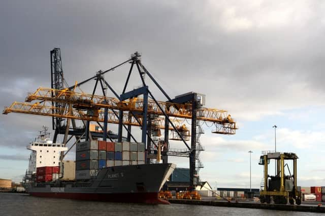 The port of Grangemouth, Scotland's busiest commercial port, where much of Scottish exports depart for the continent. Picture: PA