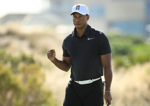 Tiger Woods reacts to his birdie on the eighth green during the first round of the Hero World Challenge at Albany, Bahamas.  Picture: Mike Ehrmann/Getty Images