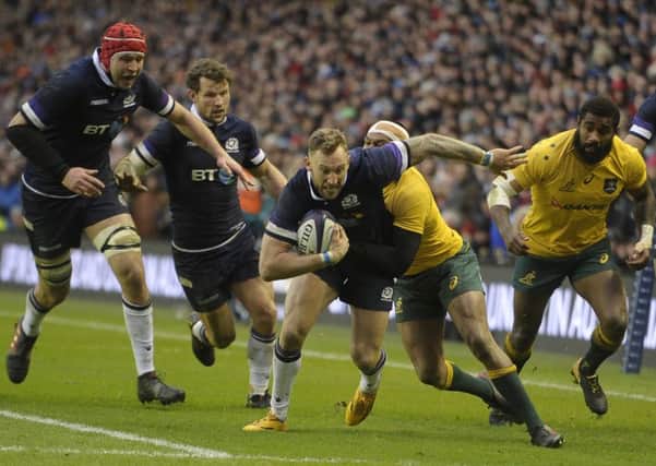 Byron McGuigan impressed in the win over Australia, scoring two tries.

Picture:

Neil Hanna