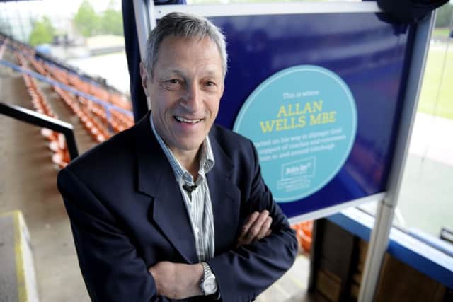 Allan Wells on a visit to Meadowbank to unveil a plaque. Picture: Esme Allen